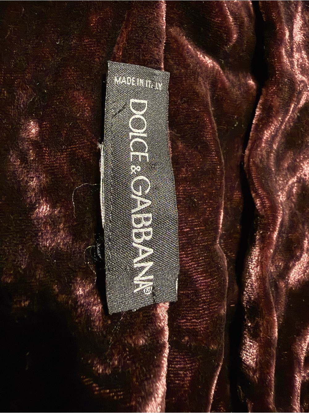 Dolce & Gabbana Velvet scarf in Deep Wine